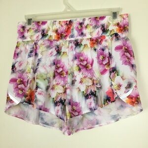 Jockey Women’s Pink Floral Running Shorts Size M